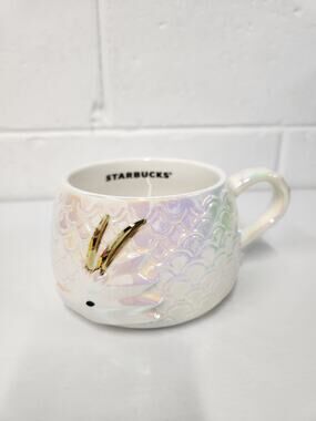 NWT 2024 Starbucks Lunar New Year Of The Dragon Iridescent White Scales 14oz Mug